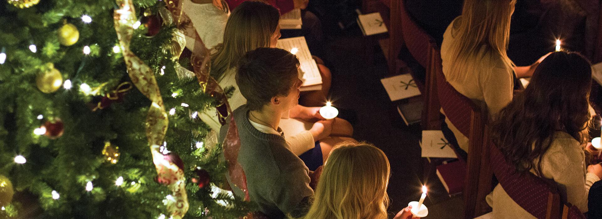 Students in Chapel for WLC Christmas Service of Light